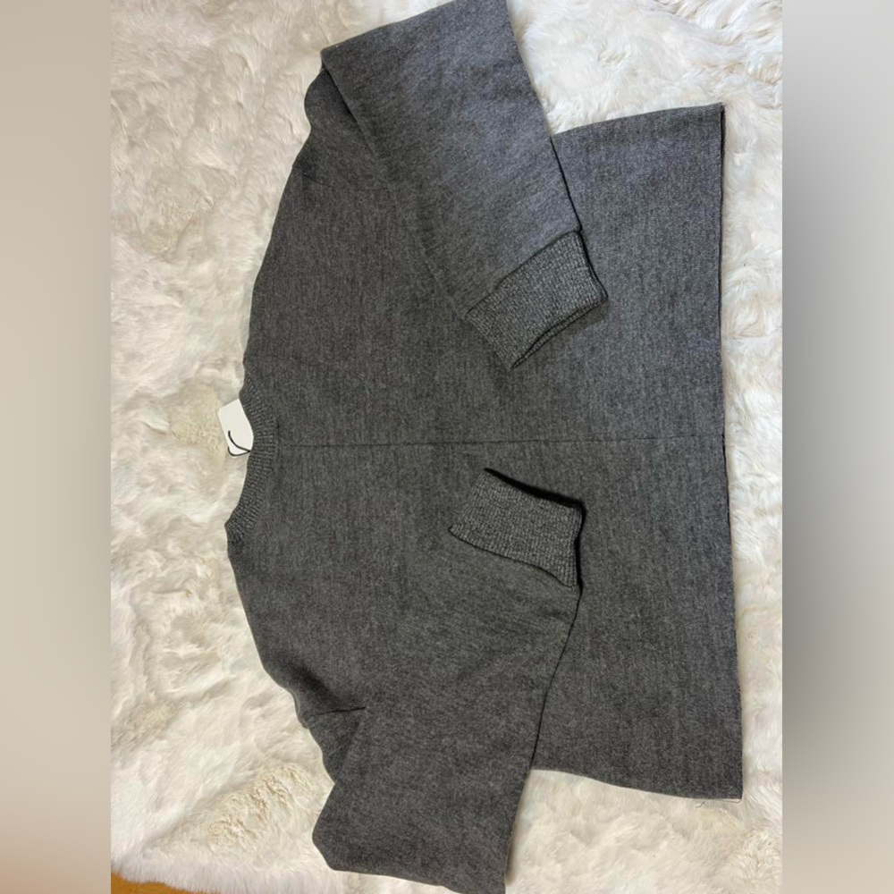 Zara Charcoal Knit Cropped Sweater